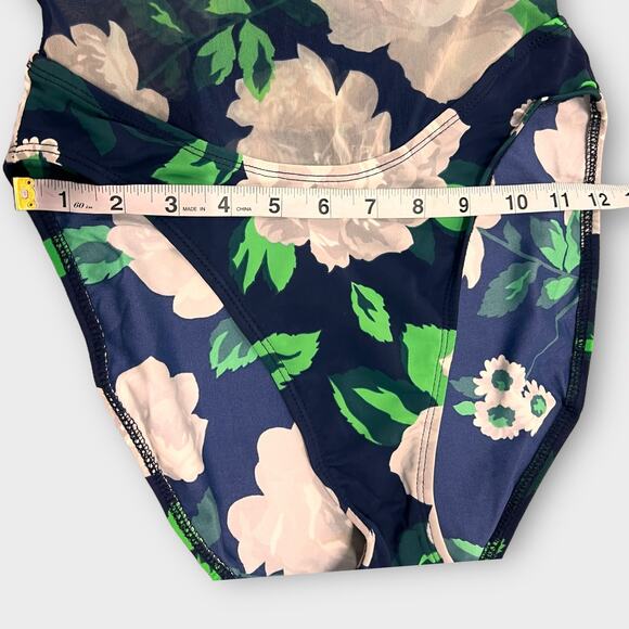 Anne Cole Sheer Blue Floral One Piece with Bandeau Size 6 - Picture 9 of 10